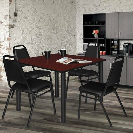 KEE Square Tables > Breakroom Tables > Kee Square & Round Tables, 48 W, 48 L, 29 H, Wood|Metal Top TB4848MHBPBK